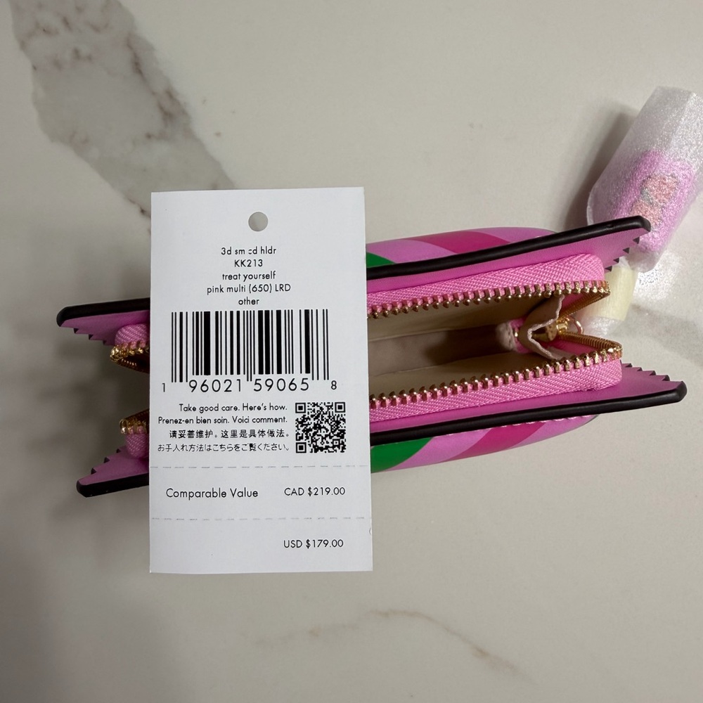 Kate Spade Pink and Green Striped Wallet - Picture 10 of 10